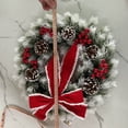 thumbnail image 7 of wsevypo Light Up Christmas Wreaths for Front Door Pre-lit Artificial Wreath Adorned with Bow, 7 of 7