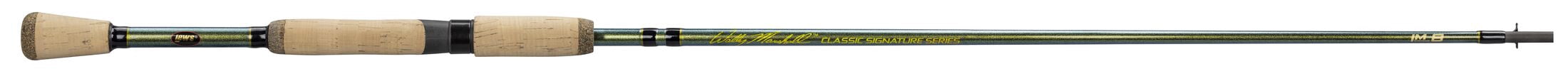 Lew's Wally Marshall Classic Signature Series Spinning Fishing Rod, 7-Foot 1-Piece Rod, Medium-Light Power, Black/Green