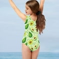 thumbnail image 4 of SEANATIVE Avocado Kids One-Piece Swimsuit Elastic Flower Leaf Swimwear for Kids Girls 3-4 Casual Summer Toddler Bathing Suit Cover Up, 4 of 7