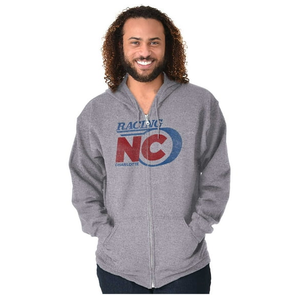 Charlotte North Carolina Auto Racing Unisex Fleece Graphic Zip Up Hoodie Brisco Brands 2X