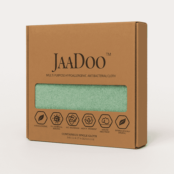 JaaDoo Bamboo Viscose and Microfiber Cleaning Cloth, Reusable Eco Towel for Home, Auto, Glass and Face, 1-Pack