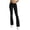 *Black, variant on Women's High Waisted Flare Leg Pants , Ruched Waist Bootcut Pants For Women , Ladies' Casual Stretchy Bell Bottoms with O-Ring,Black,XS-3XL