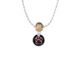 thumbnail image 2 of Delight Jewelry Silvertone Maroon Paw on Black Disc Mia Monkey Charm Necklace, 2 of 4