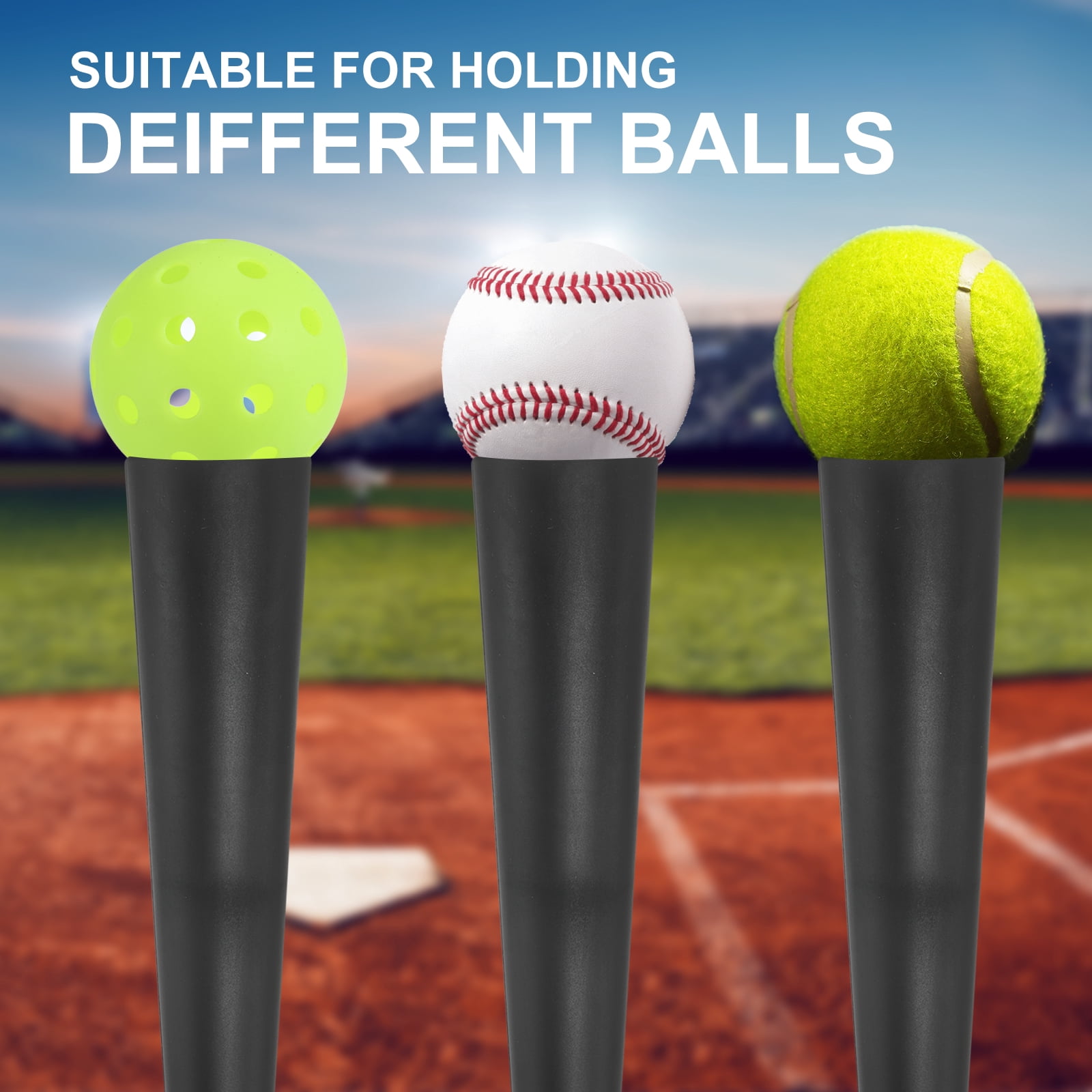 Baseball Batting Tee Replacement Rubber Cup for Softball Tee Baseball Practice, Black 4 Pack