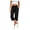 Black, variant on Womens Capri Pants Summer Cropped Pants Straight Leg Waisted Drawstring Pants with Pockets Lounge Grey L