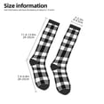 thumbnail image 5 of Fotbe White And Black Plaid print Women's Men's Novelty Crew Socks Cotton Socks Knee High Socks for Walking,Running,Nurses,Pregnancy, 5 of 9
