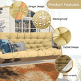 thumbnail image 2 of SDJPOI Porch Swing Replacement Cushion, 4" Thick Waterproof 2-3 Seater Bench Cushion with Backrest, Outdoor Swing Cushions for Outdoor Furniture（Beige,60*40in）, 2 of 6