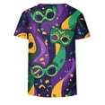 thumbnail image 4 of Gamivast Carnival Theme Shirts for Women Plus Size Loose Fitted Crewneck Short Sleeve Blouses Dressy Mask Graphic Tunic Tee Tops Happy Mardi Gras Day Outfits, 4 of 6