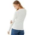 thumbnail image 5 of Free Assembly Women's Ribbed Henley Tee with Long Sleeves, 5 of 10