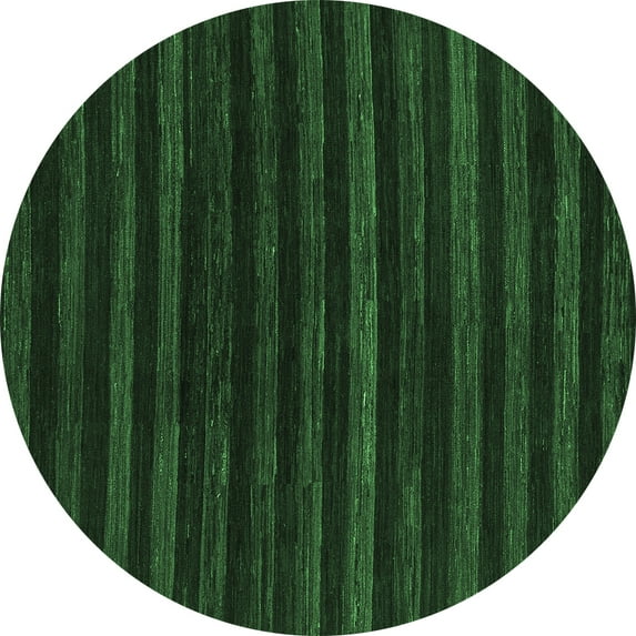 Ahgly Company Indoor Round Abstract Emerald Green Modern Area Rugs, 6' Round
