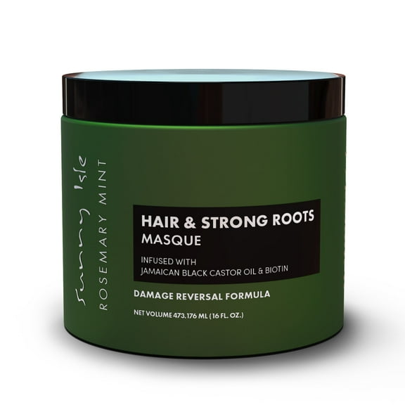Sunny Isle Rosemary Mint Hair and Strong Roots Masque 16oz | Infused with Biotin and Jamaican Black Castor Oil | Double Growth Formula