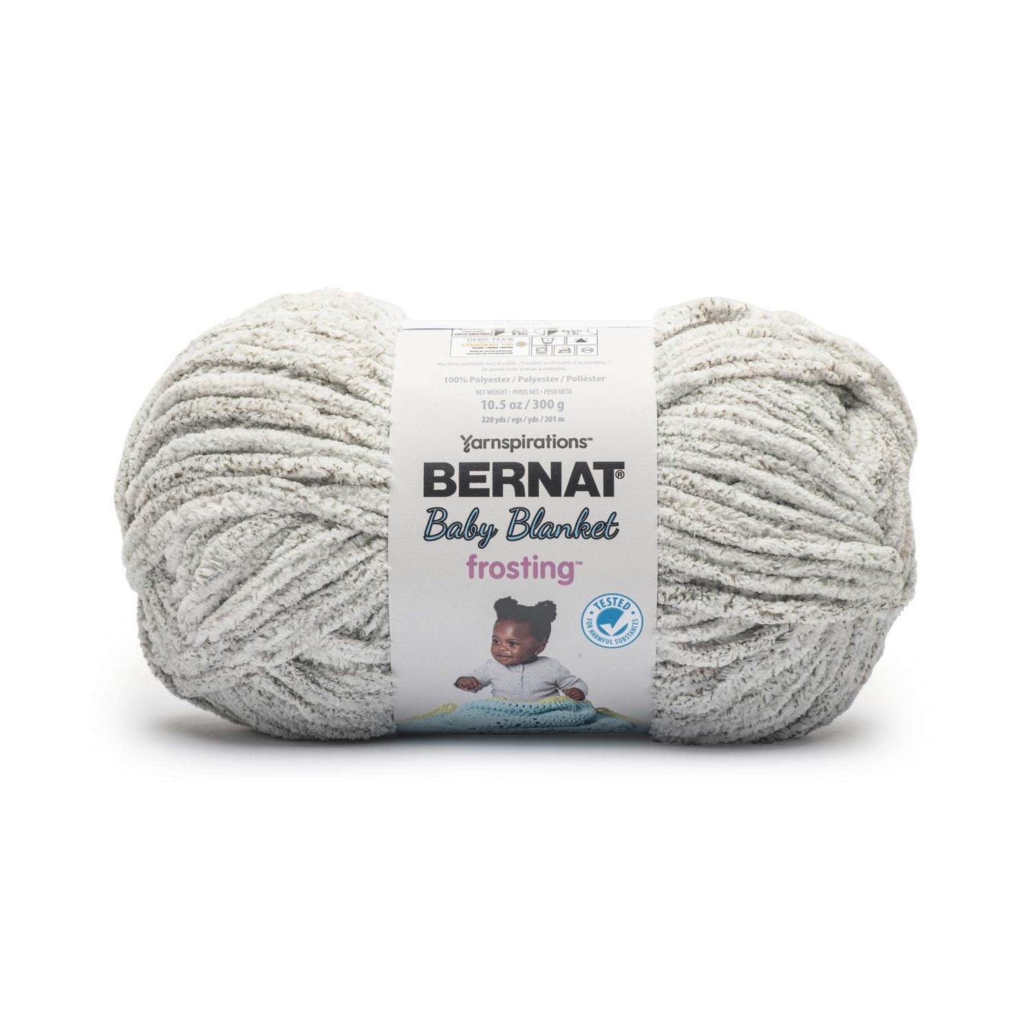 Bernat® Baby Blanket Frosting™ #6 Super Bulky Polyester Yarn, 10.5oz/300g 220 Yards, BABY BLANKET FROSTING BB YARN