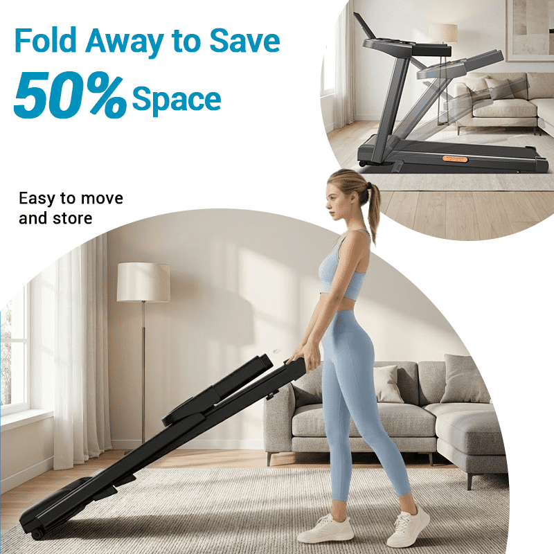 LEZEE 4 in-1 Treadmill for home, Foldable with 10% Incline, 12 km/h Running Speed, with 3.0HP Motor , Capacity 300lbs