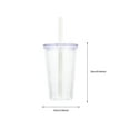 thumbnail image 4 of 3 Sets Milk Tea Cup Cups Water Glasses Beverage Serving with Straw Transparent Drinking Reusable, 4 of 6