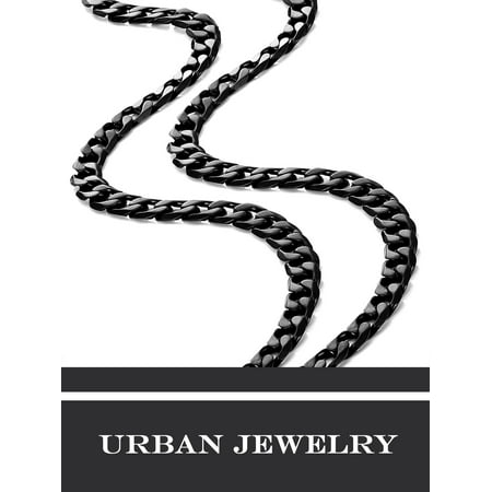 - Powerful Mens Necklace Black 316L Stainless Steel Chain (6mm, 23 Inches)