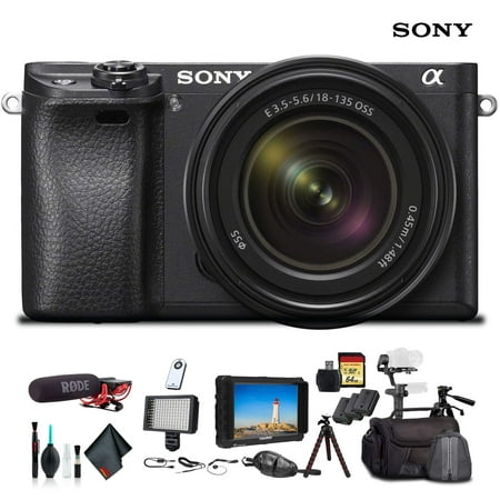 Image of Sony Alpha a6300 Mirrorless Camera with 18-135mm Lens With Soft Bag Zhiyun-Tech WEEBILL Stabilizer 2x Extra Batteries Rode Mic LED Light 2x 64GB Cards 4K Monitor Plus Essential Accessories