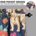 thumbnail image 5 of Dog Print Kitchen Curtains 36 Inch Short - 3 Panel Set, Cute Puppy & Floral Design, Rod Pocket Pet Lover Curtains 100% Polyester, Paw & Bone Pattern for Kitchen, Living Room, Bedroom, Easy Wash, 5 of 6