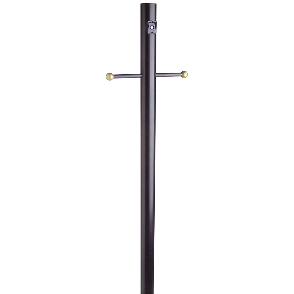 Outdoor Lamp Post with Cross Arm and Photo Eye, 80-Inch by 3-Inch, Black