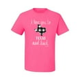 thumbnail image 2 of Wild Bobby, I Love You To Texas And Back Plaid Pop Culture Men's Graphic T-Shirt, Neon Pink, Medium, 2 of 3