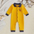 thumbnail image 2 of CAUYDY Newborn Boy Picture Outfit Baby Sleepers 6 9 12 18 Months Preemie Clothing Long Sleeved Romper Fall Winter Infant Boys Pajamas Toddler Bodysuit Yellow for Sizes 18-24 Months, 2 of 9
