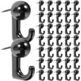 thumbnail image 1 of Raindrops 50pcs Portable Push Pin Black Plastic Fixer for Office Work, 1 of 8