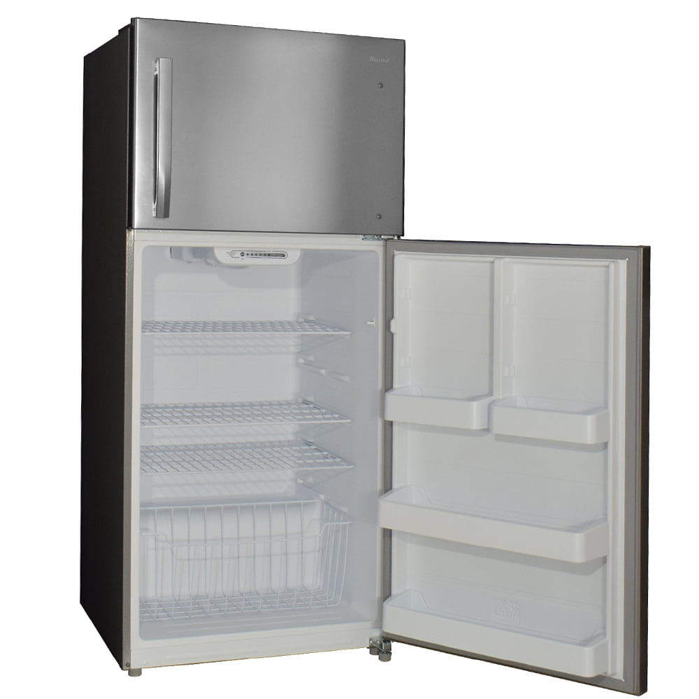 Smeta 18 Cu ft Refrigerator Top Freezer Thermostat Apartment Size Stainless Steel
