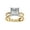 Yellow Gold, variant on Split Shank Halo Engagement Ring for Women Center 7MM Princess and Round Lab Created Moissanite Wedding Promise Rings Jewelry Gift for Her In 10K Solid White Gold Size 7
