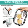 thumbnail image 3 of Razab 15 PC Glass Food Storage Containers with Lids, Leakproof Reusable Meal Prep Containers for Lunch and Leftovers, 3 of 10