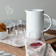 thumbnail image 7 of over&back Coupe Stoneware Pitcher - Elegant Water Pitcher for Home Decor and Beverages - Use as a Serving Pitcher or Decorative Vase - 42 Oz - Semi-Matte White, 7 of 7
