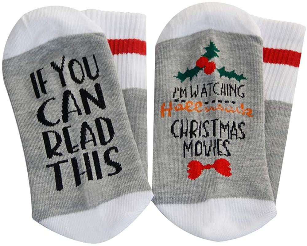 Black Kpljneg Funny Socks If You Can Read This Im Watching Christmas Movies