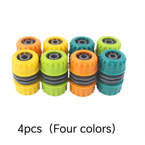 8 Pcs Quick Hose Repair Connector, 1/2 Inch Plastic Garden Hose Mender with 4 Colors (2 Each) for Leak Fixing, Pipe Joint, Irrigation