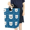 thumbnail image 4 of Yayeee Freestanding Laundry Hamper with Handle Collapsible Large Storage Basket for Clothes, Blue Polar Bear, 4 of 7