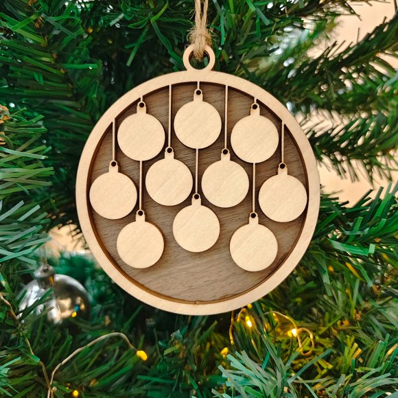 Boovnll Christmas Tree Decorations, Personalized Christmas Ornaments, Customize Names Christmas Tree Decoration Engraving Or Writing Name with Markers, Comes with A Rope, Christmas Decorations