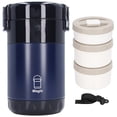 thumbnail image 2 of Récipient Alimentaire Isolé, Couvercle de Bol Scellé Indépendamment 2.3L Capacité Isolée Récipients à Déjeuner Intérieur en Acier Inoxydable 304 pour Pique-Nique pour Voyage Bleu, 2 of 8