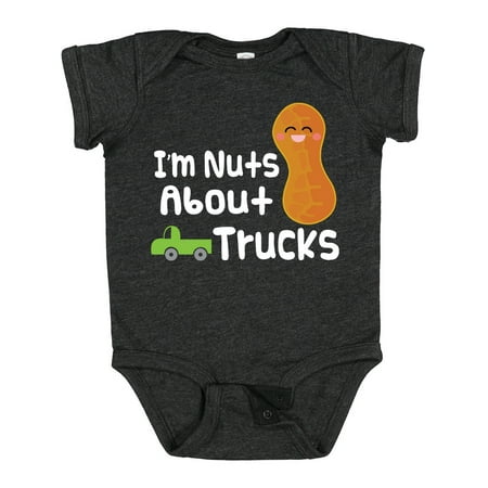 

Inktastic Nuts About Trucks Outfit Boys Gift Baby Boy Bodysuit