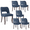 Blue, variant on Set of 6 Wood Dining Chairs with Fabric Upholstered Back and Seat Modern Accent Side Chair w/Wood Legs for Living Room/Dining Room/Bedroom/Restaurant