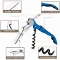 thumbnail image 3 of Wine Bottle Opener,Corkscrew Wine Opener,Wine Key for Servers Bartenders, 3 in 1 Stainless Steel Double Hinged Cork Screw (05, Blue), 3 of 7