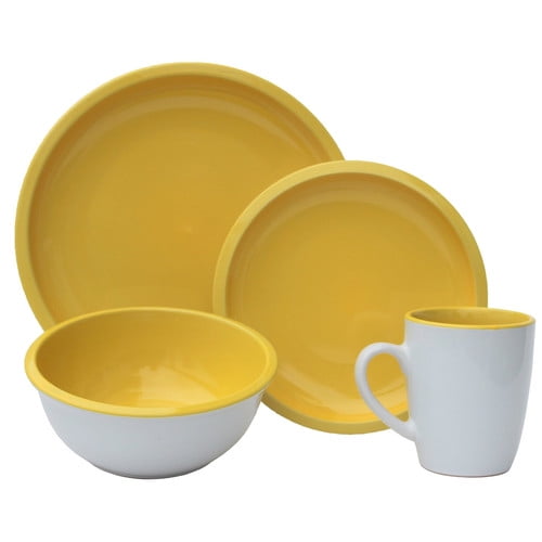 Melange Contempo Cantina 2 Tone Stoneware 32 Piece Dinnerware Set Service For 8 Walmart Com Walmart Com