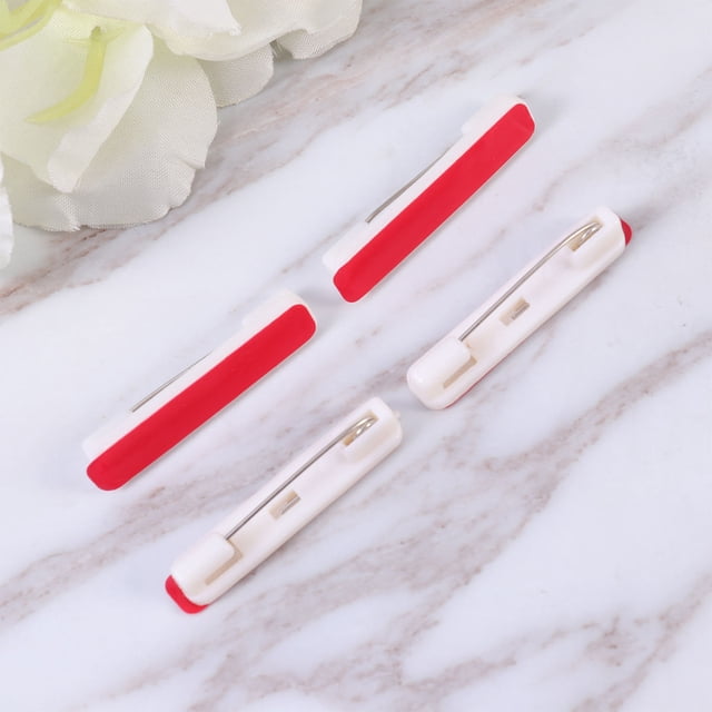 OULII 100pcs Badge Making Materials Safety Worker ID Buckle Brooch Pin for Crafters White Plastic Daily Use