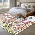 thumbnail image 4 of Spring Floral Area Rugs 5'x7', Small Throw Rugs for Laundry Room Playroom, Watercolor Lavender Daisy Butterflies Botanical Indoor Outdoor Rug Non-Slip Low Pile Carpet Runner Reversible Floor Mats, 4 of 8