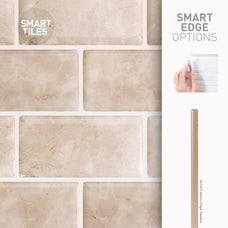 Smart Tiles Peel and Stick Backsplash, 10 Adhesive Tiles, Subway Beige, 10,95"x9,7"