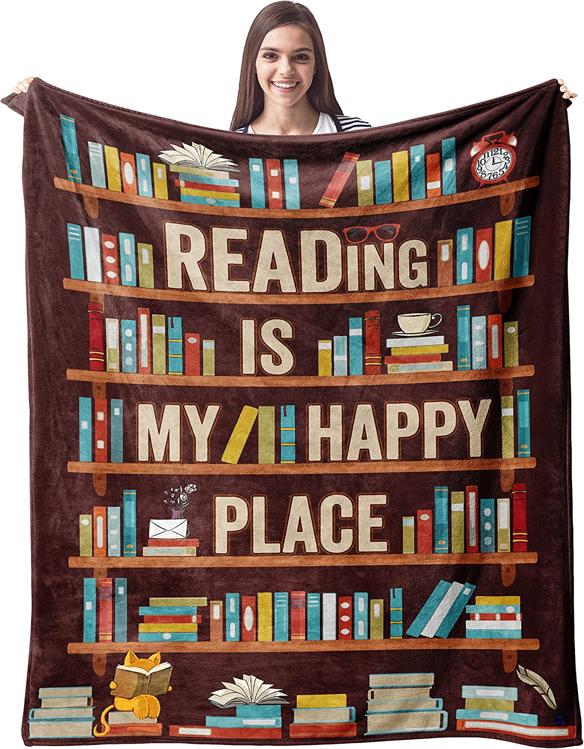 Book Lovers Gifts Blanket,Gifts for Book Lovers Women 60X50 Gifts for  People Who Like to Read Bookish Gifts Librarian Gifts for Readers Best