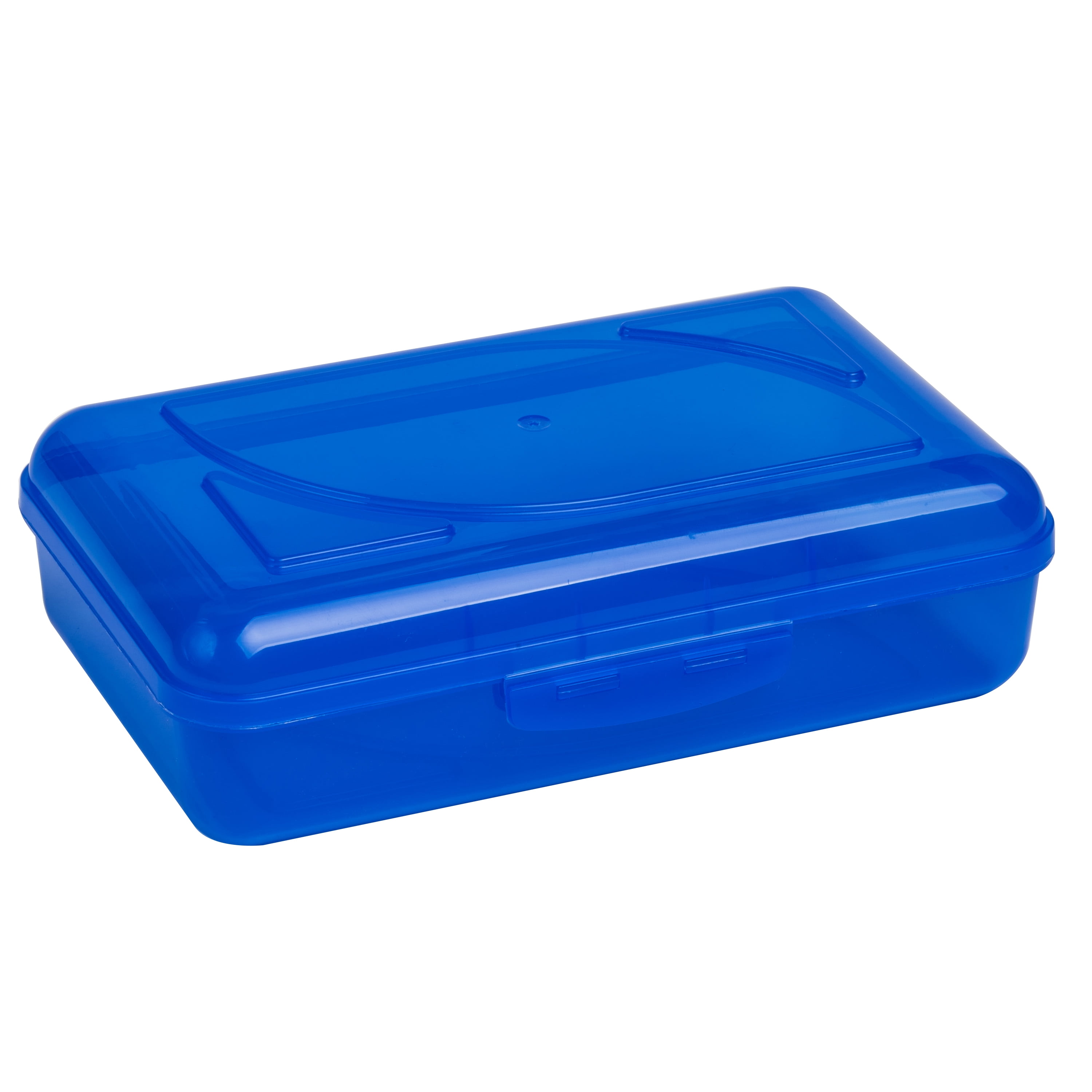 Sterilite Small Pencil Box Plastic, Cobalt Tint