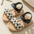 thumbnail image 2 of LNMQLPDBS Shoes for Girls Toddler Girl Sandals Summer Waterproof Floral Decoration Color Block Soft Sole Comfort Beach Sandals Casual Cute Dress Shoes Flower Girl Shoes for Wedding, 2 of 4