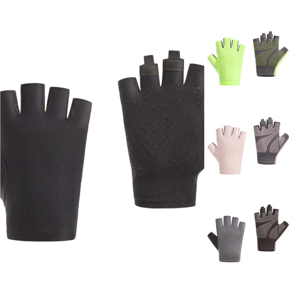 HNMKIU Kids Outdoor Sports Exercise Cycling Gloves Half Finger Through Open Design Breathable Lightweight Secure Grip Training Riding Driving Camping Running Biking Adventures Black - 6-8