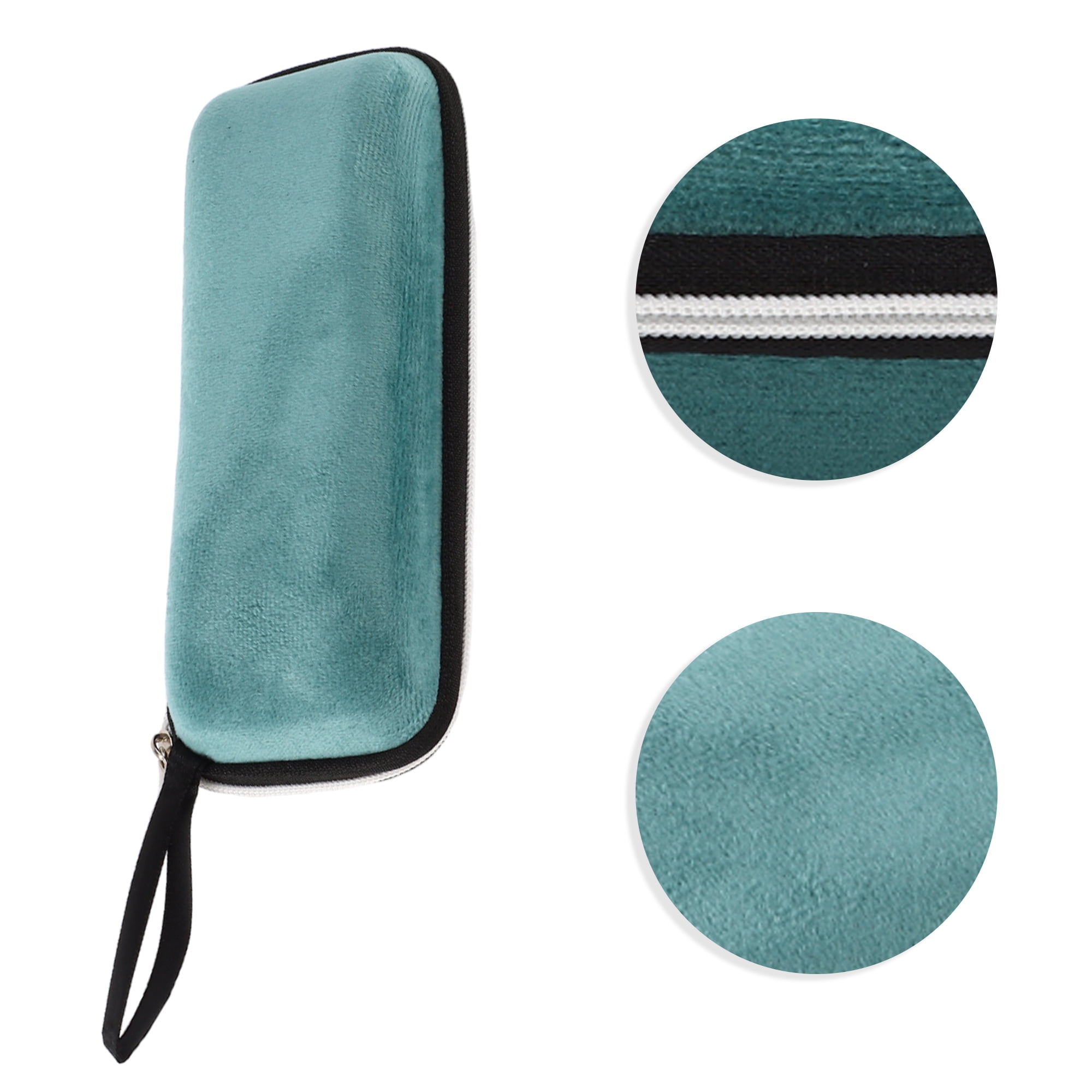 Unique Bargains Zipper Sun Eyeglasses Bag Portable Eyeglasses Storage Case Lake Blue