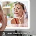thumbnail image 2 of Wall Mounted Dimmable LED Mirror Outer Glow Anti-Fog Bathroom Vanity Mirror Illuminated Makeup Mirror,24"x40", 2 of 8