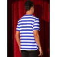 thumbnail image 3 of DARING DIVA Men's Striped Short Sleeve Crew Neck Casual Stripes T Shirt 2XL Blue White, 3 of 6