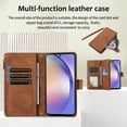 thumbnail image 2 of Allytech Samsung Galaxy S24 Wallet Case, Luxury PU Leather Stand Magnetic Clasp Cover with Wristlet & Shoulder Strap & Card Slots, Zipper Pocket Shockproof Anti-Fall Protective Case, Brown, 2 of 9