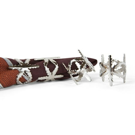 

Manor Luxe Winter Snowflake Holiday Fractal Metal Napkin Ring (Set of 4)
